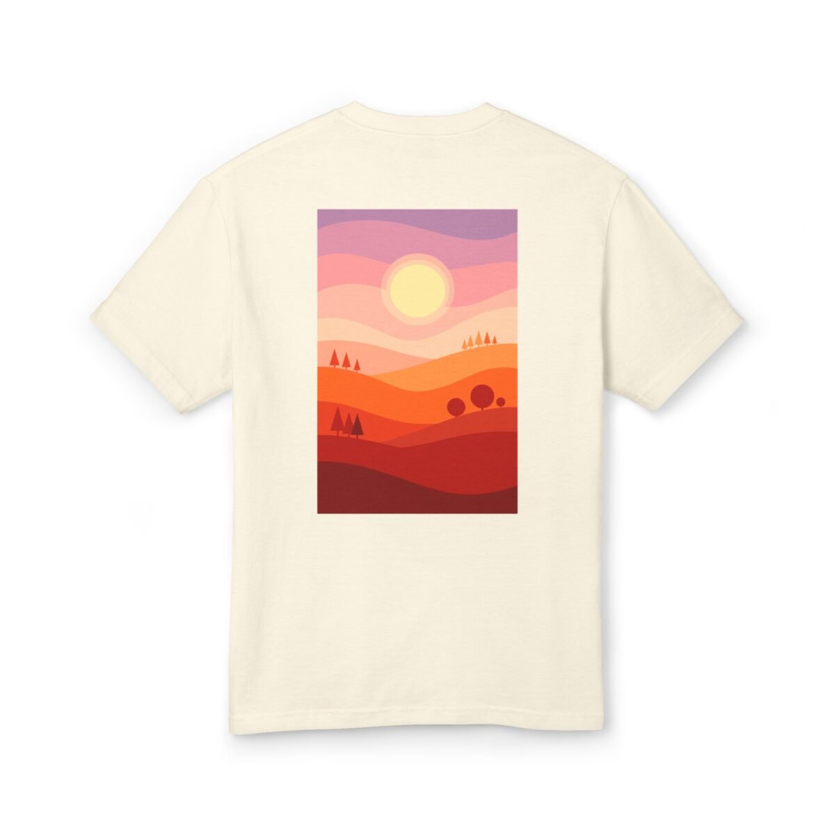 Abstract Sunset Back Print T-Shirt – Nature Art Tee (Unisex)