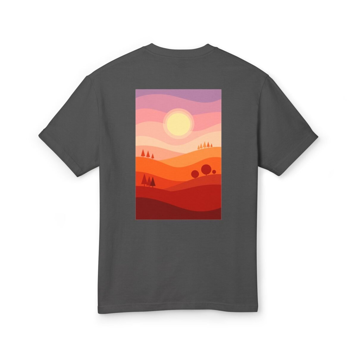 Abstract Sunset Back Print T-Shirt – Nature Art Tee (Unisex)