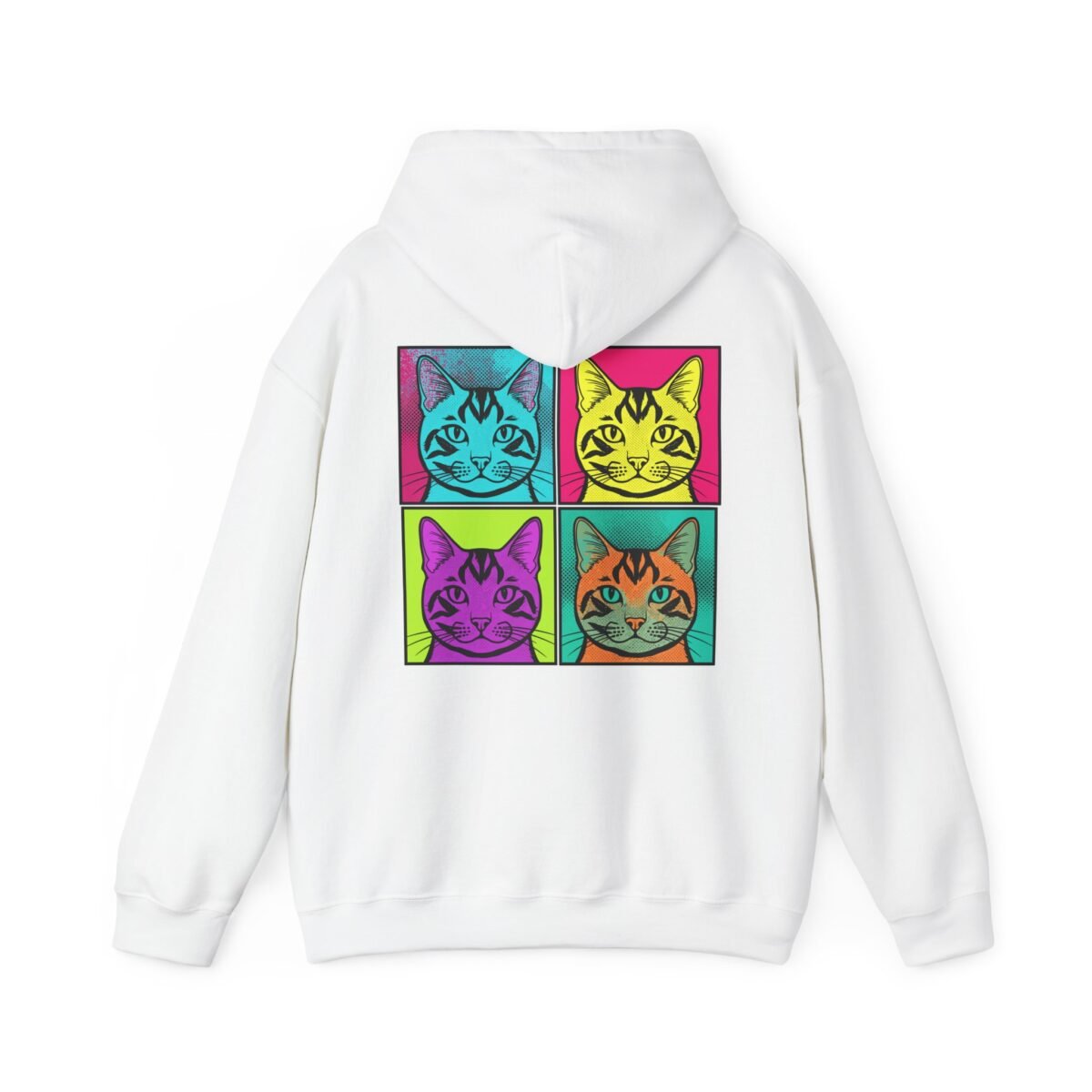 Pop Art Cat Hoodie – Colorful Retro Cat Faces (Unisex)