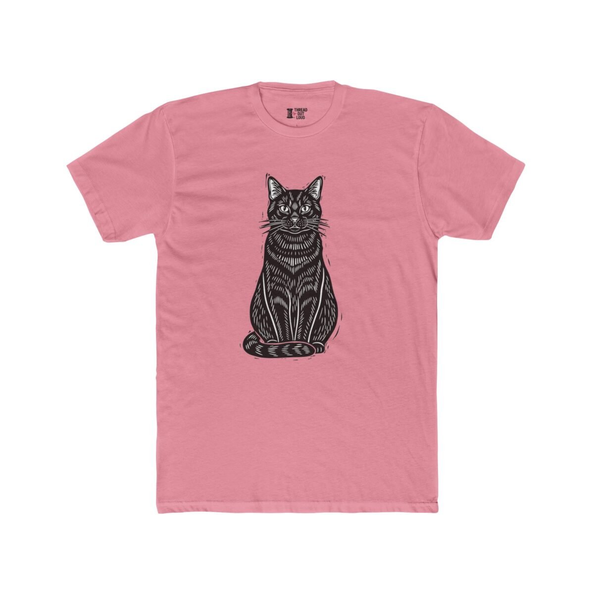 Woodcut Cat T-Shirt – Artistic Cat Lover Graphic Tee (Unisex)
