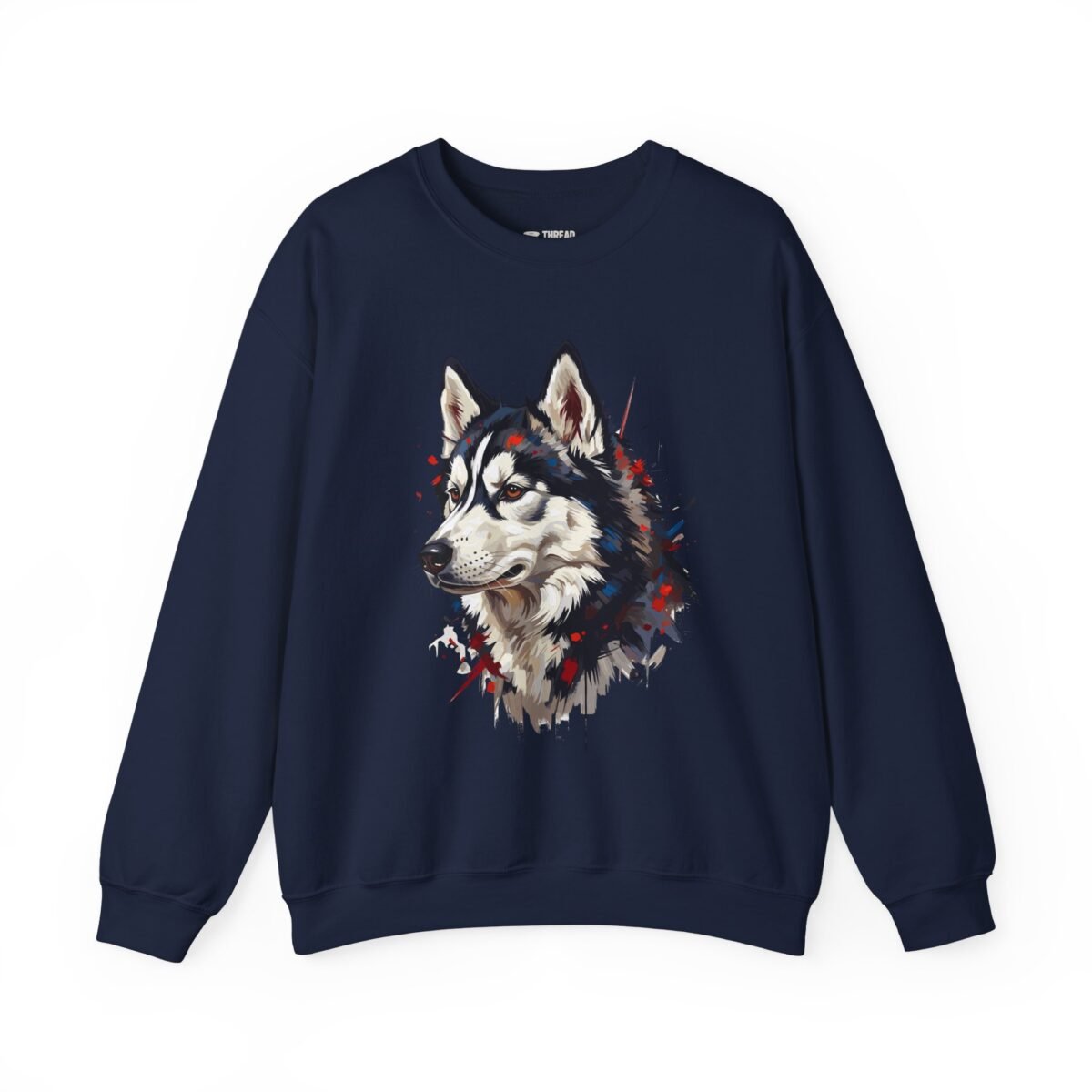 Siberian Husky Sweatshirt – Realistic Dog Art Crewneck (Unisex)