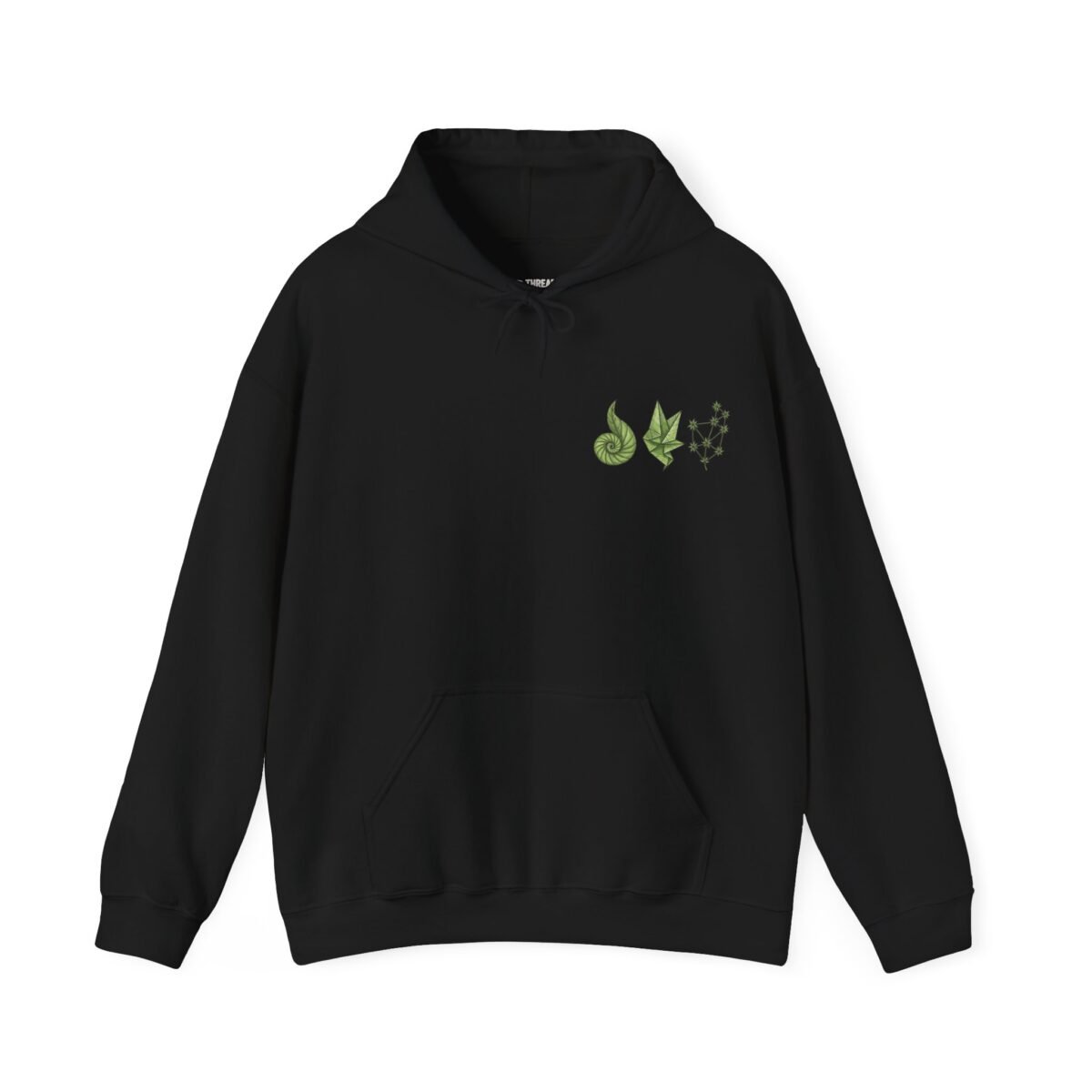 Geometric Leaf Constellation Hoodie – Front & Back Print (Unisex)