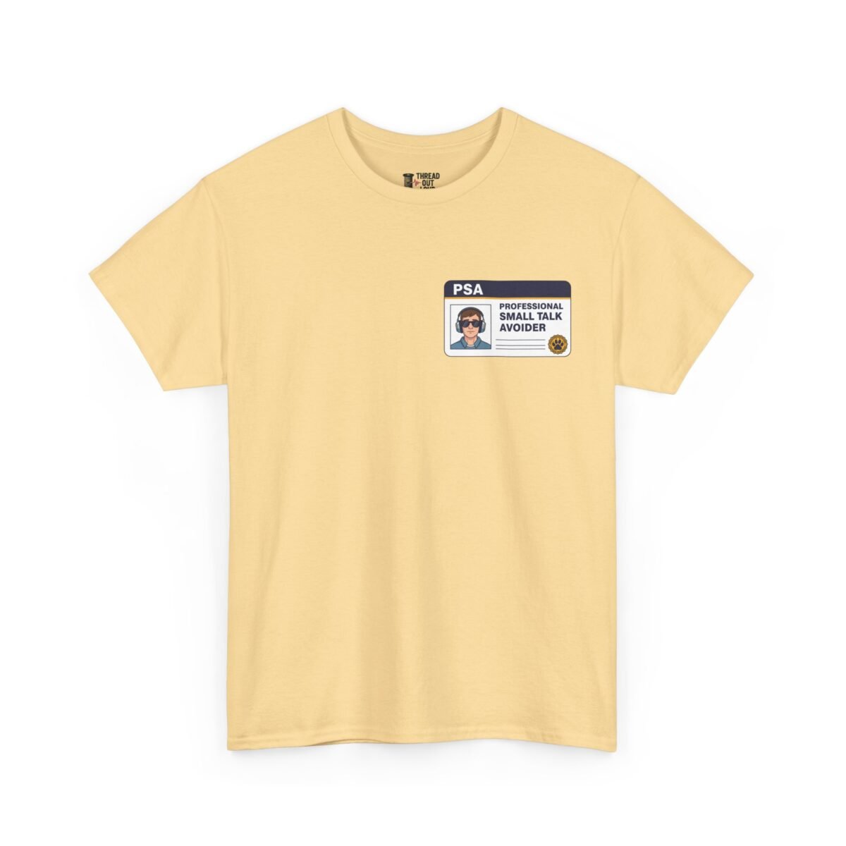 Professional Small Talk Avoider T-Shirt – Funny Introvert Badge Tee (Unisex)