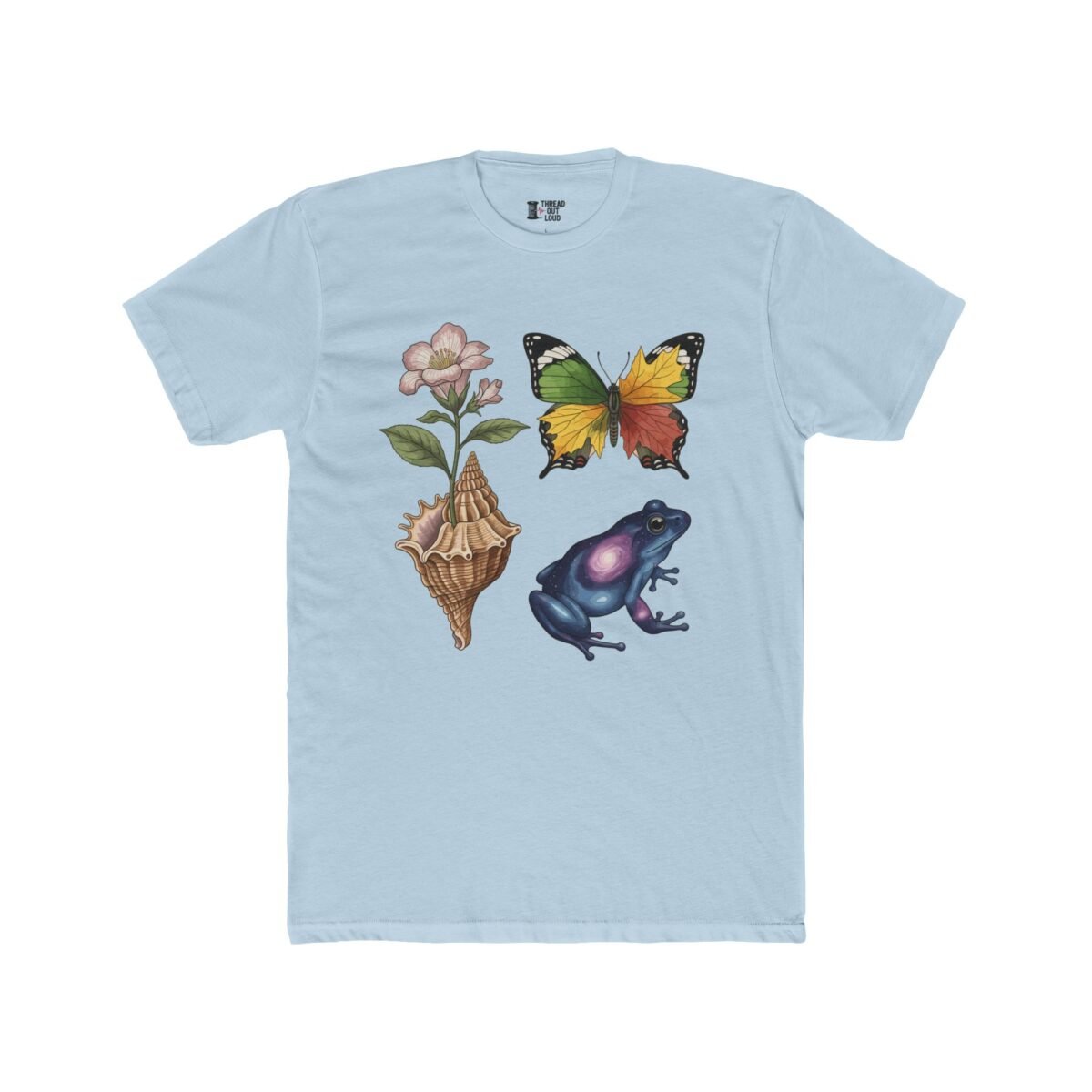 Butterfly & Frog Nature Art T-Shirt – Abstract Botanical Graphic Tee (Unisex)