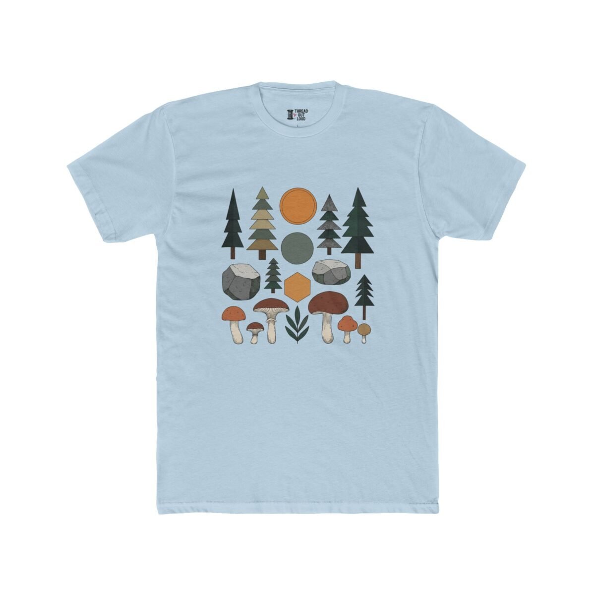 Abstract Forest & Mushroom T-Shirt – Nature Inspired Graphic Tee (Unisex)