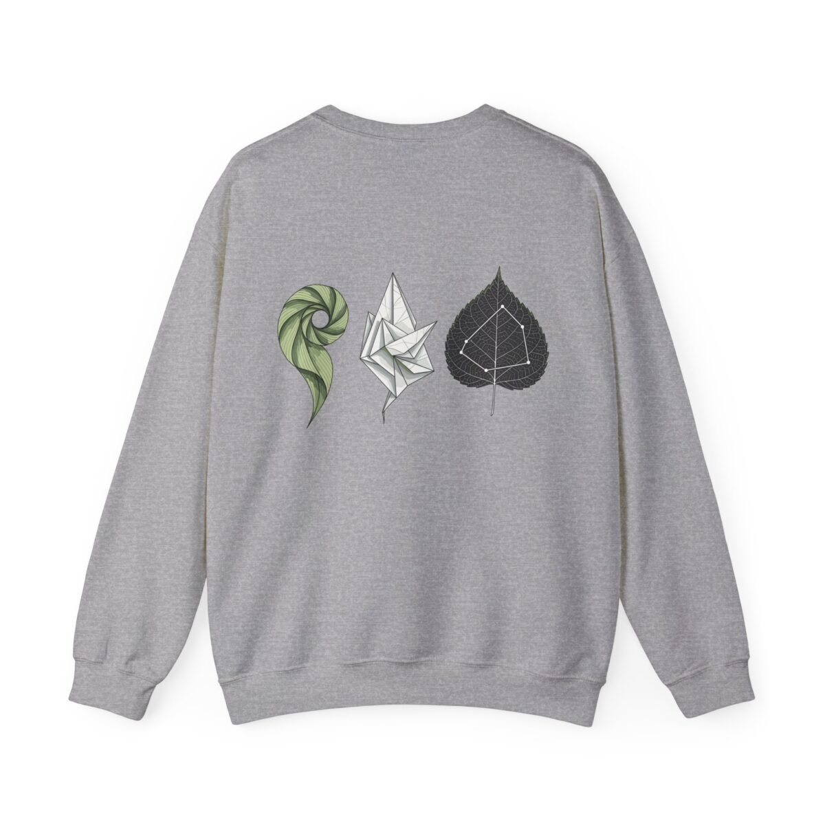 Abstract Leaf Evolution Sweatshirt – Front & Back Nature-Inspired Print (Unisex)