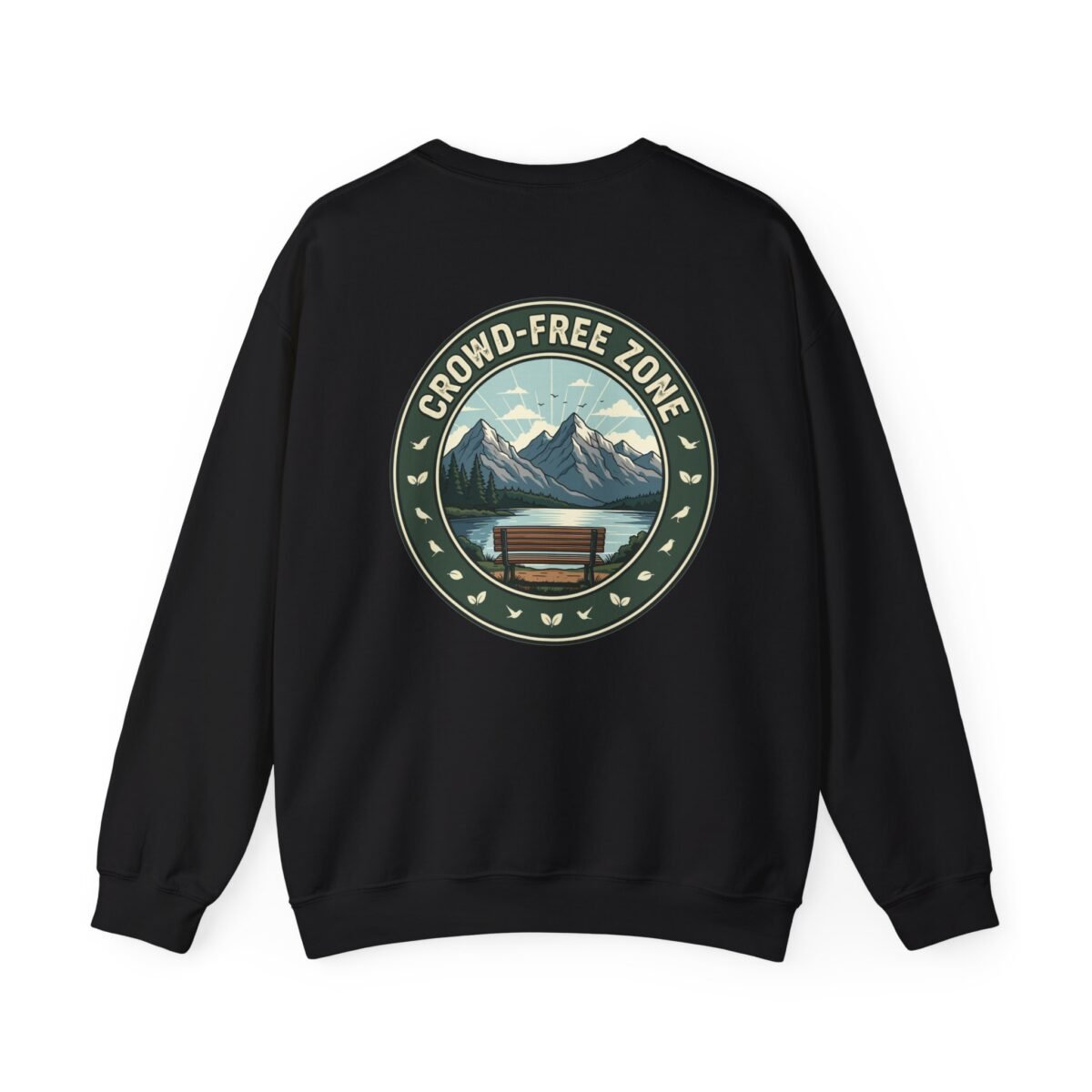 Crowd-Free Zone Sweatshirt – Introvert Mountain Retreat Design (Unisex)