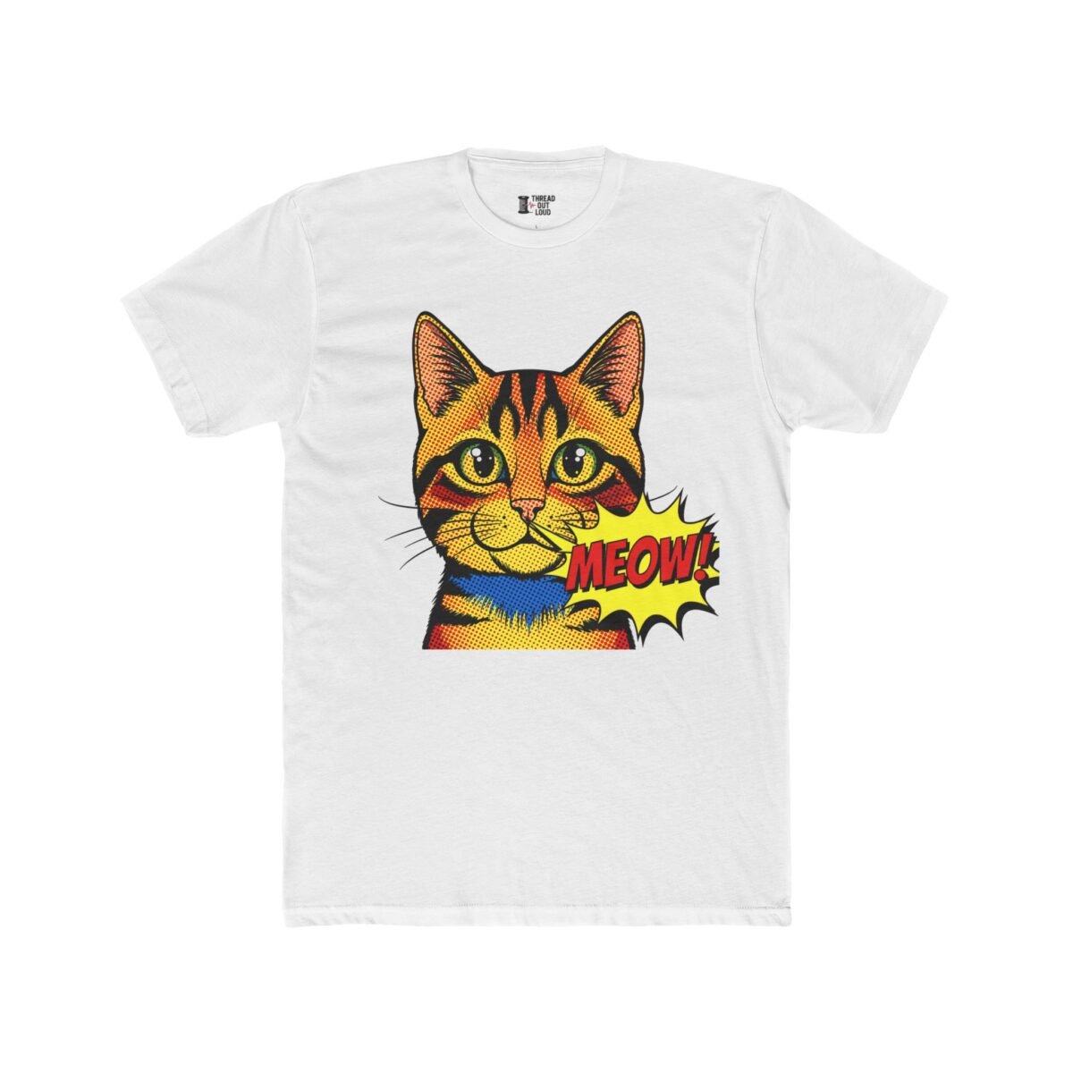 Comic Cat T-Shirt – Pop Art Meow Graphic Tee for Cat Lovers (Unisex)