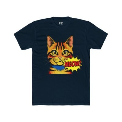 Comic Cat T-Shirt – Pop Art Meow Graphic Tee for Cat Lovers (Unisex)