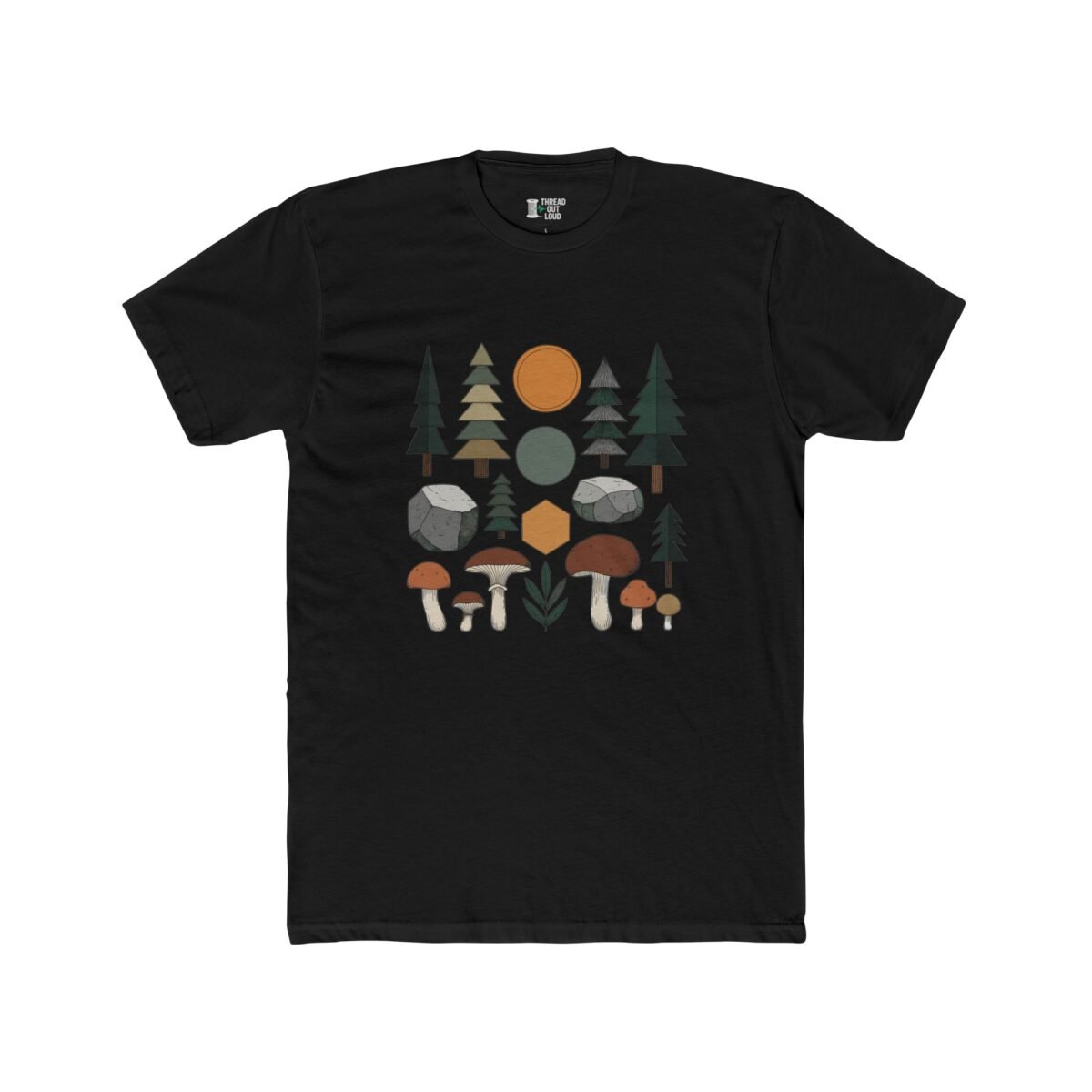 Abstract Forest & Mushroom T-Shirt – Nature Inspired Graphic Tee (Unisex)