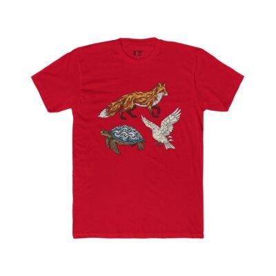 Fox, Turtle & Owl T-Shirt – Abstract Animal Nature Art Tee (Unisex)