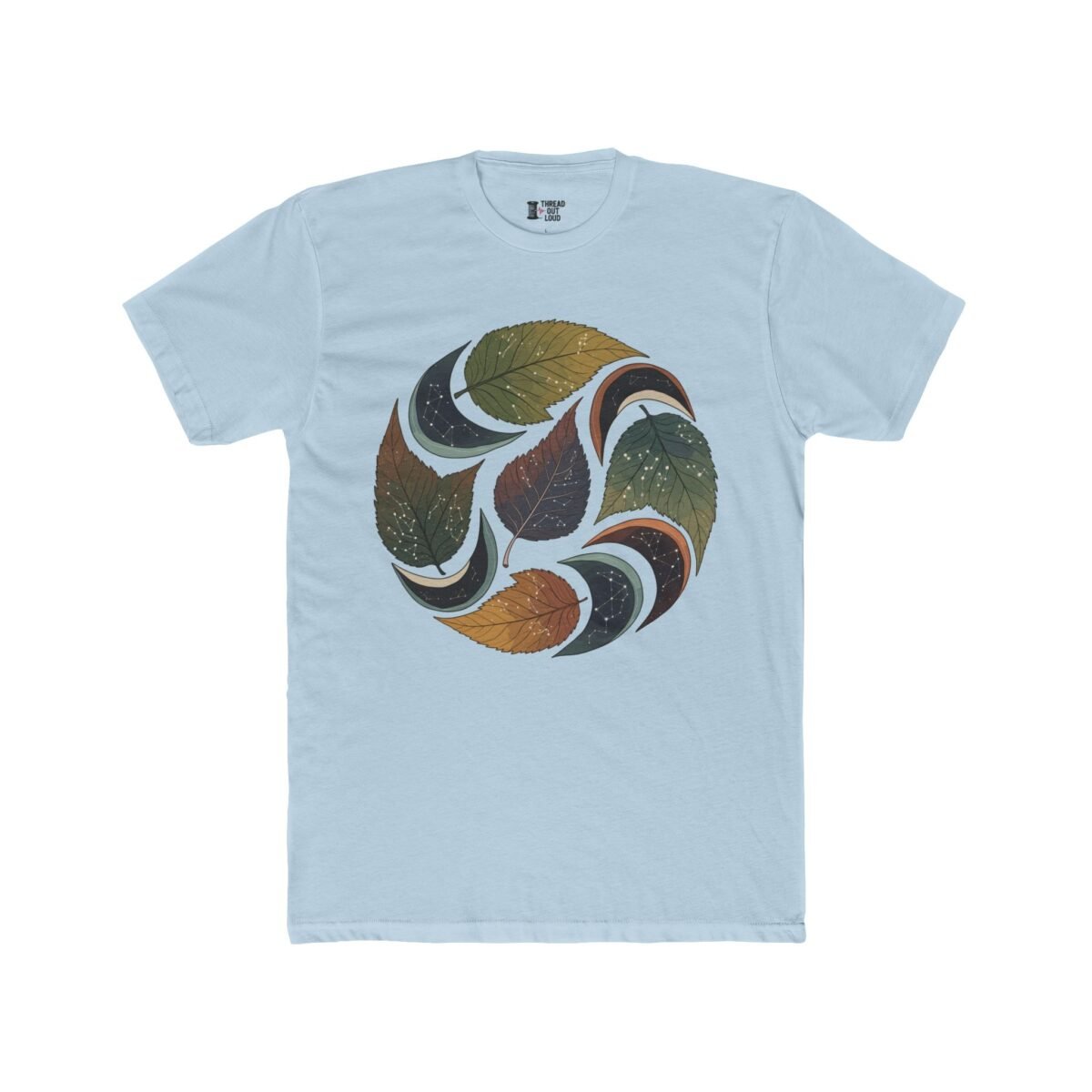 Cosmic Leaves T-Shirt – Abstract Nature Art Graphic Tee (Unisex)