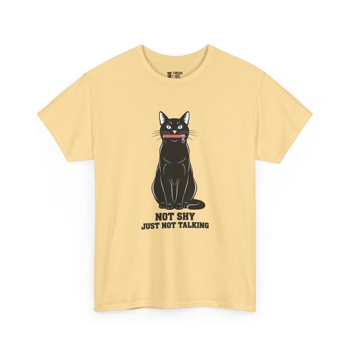 Not Shy Just Not Talking T-Shirt – Funny Cat Introvert Tee (Unisex)