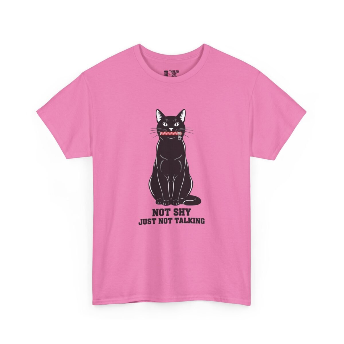 Not Shy Just Not Talking T-Shirt – Funny Cat Introvert Tee (Unisex)