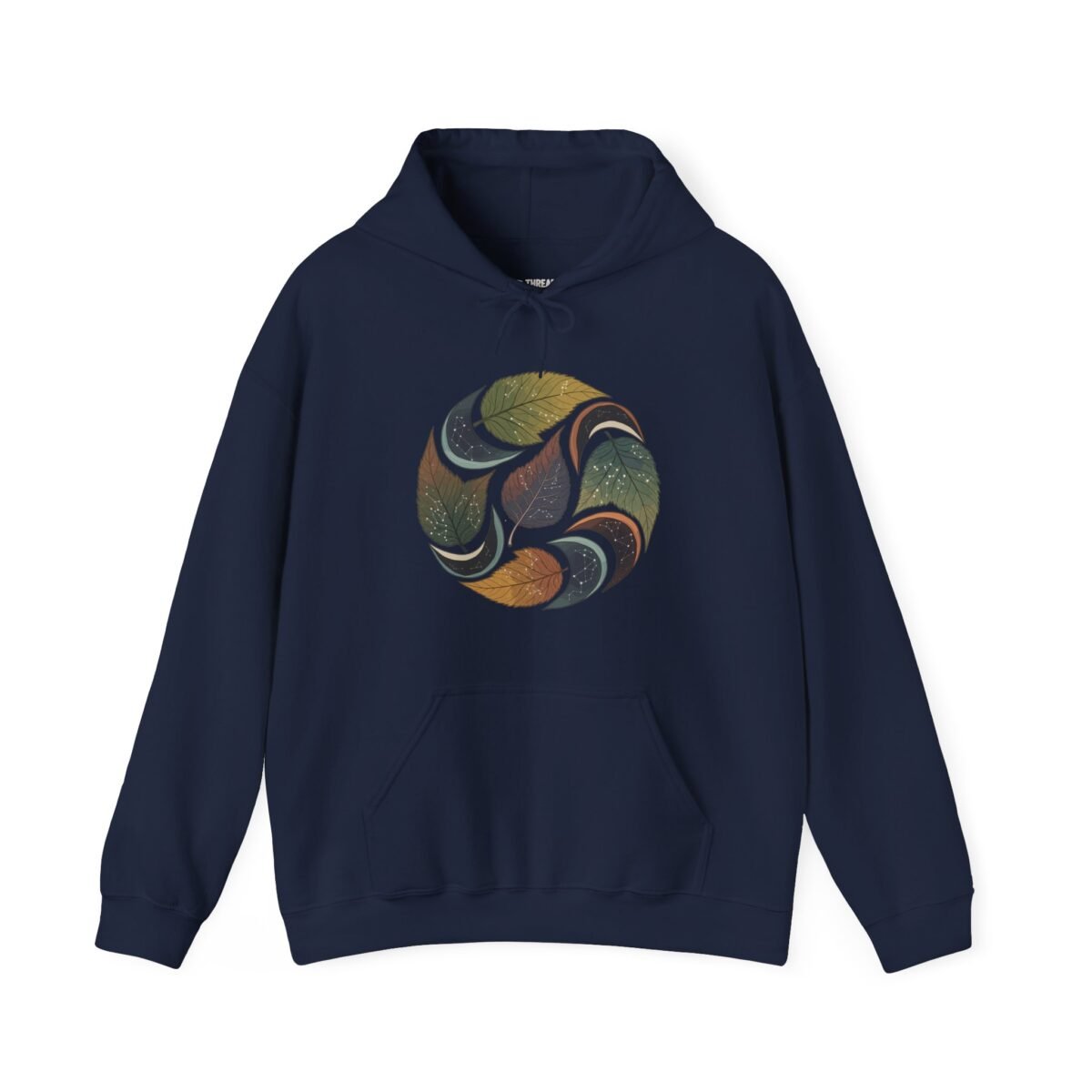 Cosmic Leaves Hoodie – Abstract Nature Pullover (Unisex)