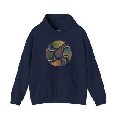 Cosmic Leaves Hoodie – Abstract Nature Pullover (Unisex)