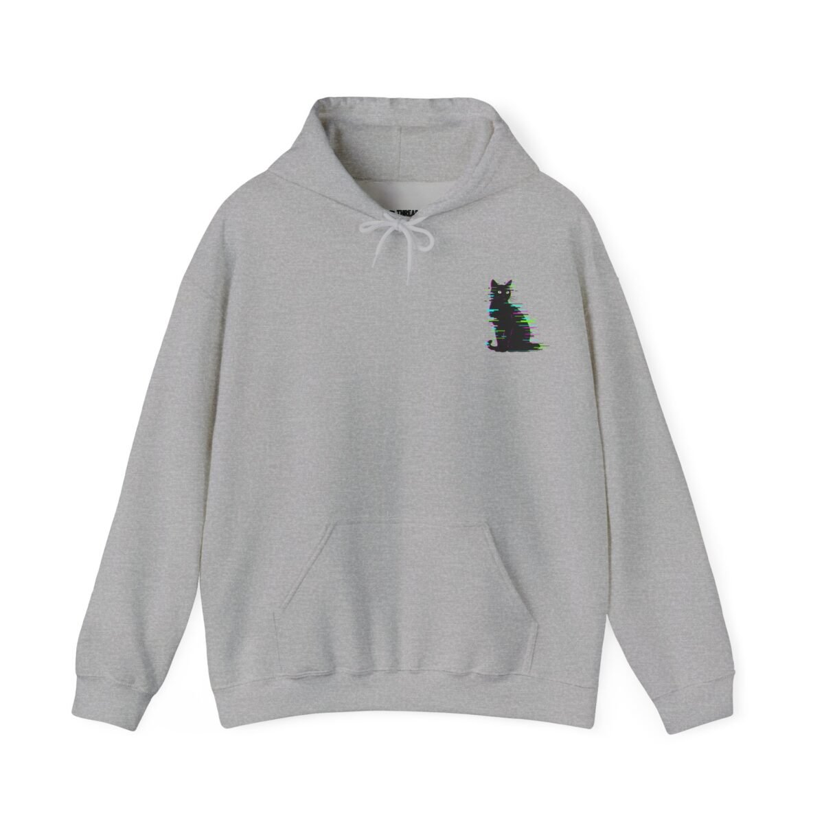 Glitch Cat Hoodie – Neon Cyberpunk Cat Graphic (Unisex)