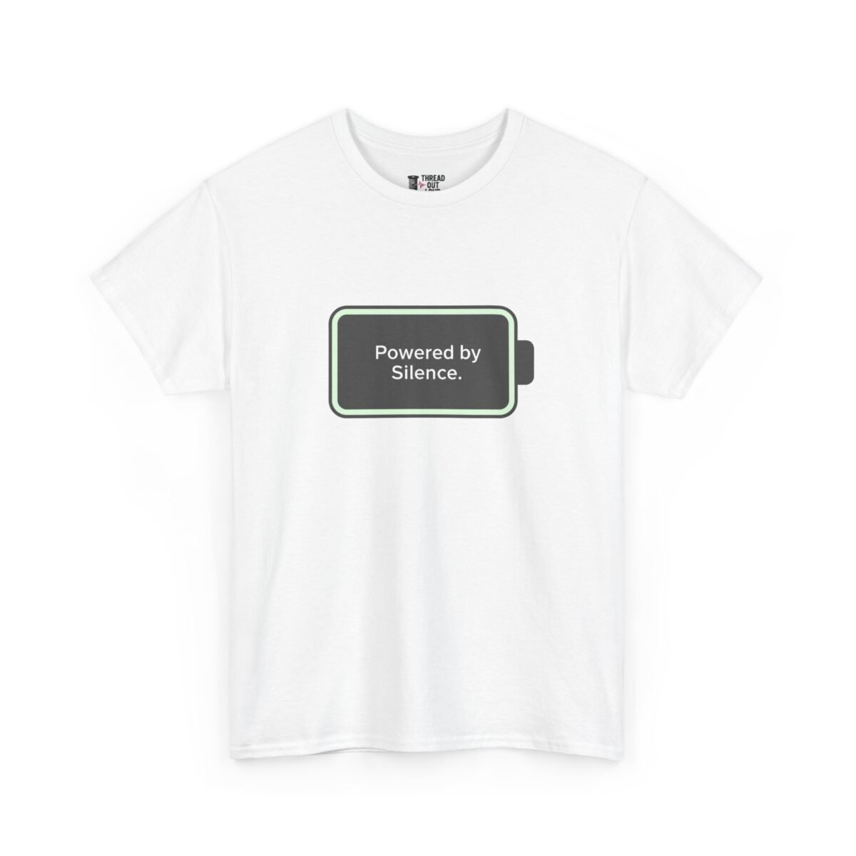 Powered by Silence T-Shirt – Minimalist Introvert Tee (Unisex)