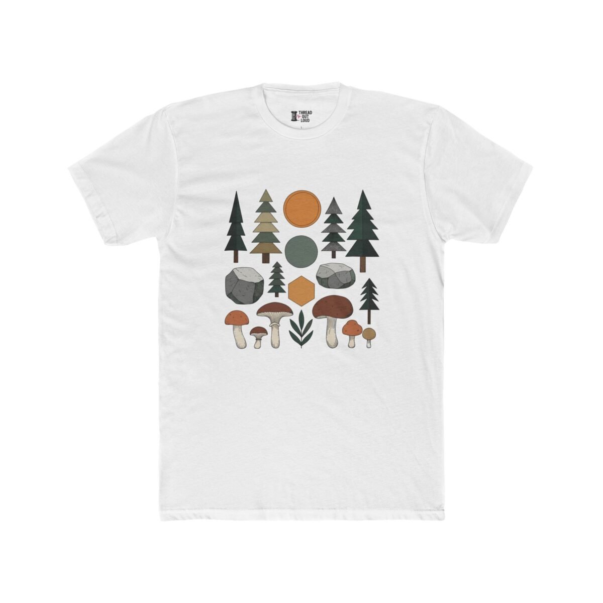 Abstract Forest & Mushroom T-Shirt – Nature Inspired Graphic Tee (Unisex)