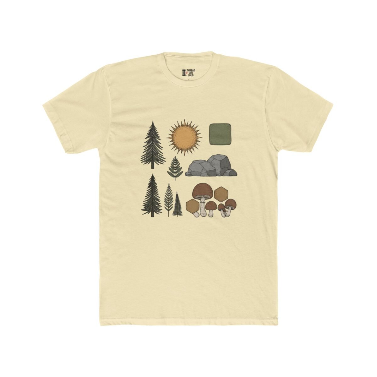 Forest & Mushroom T-Shirt – Abstract Nature Graphic Tee (Unisex)