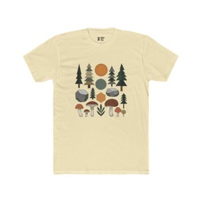 Abstract Forest & Mushroom T-Shirt – Nature Inspired Graphic Tee (Unisex)