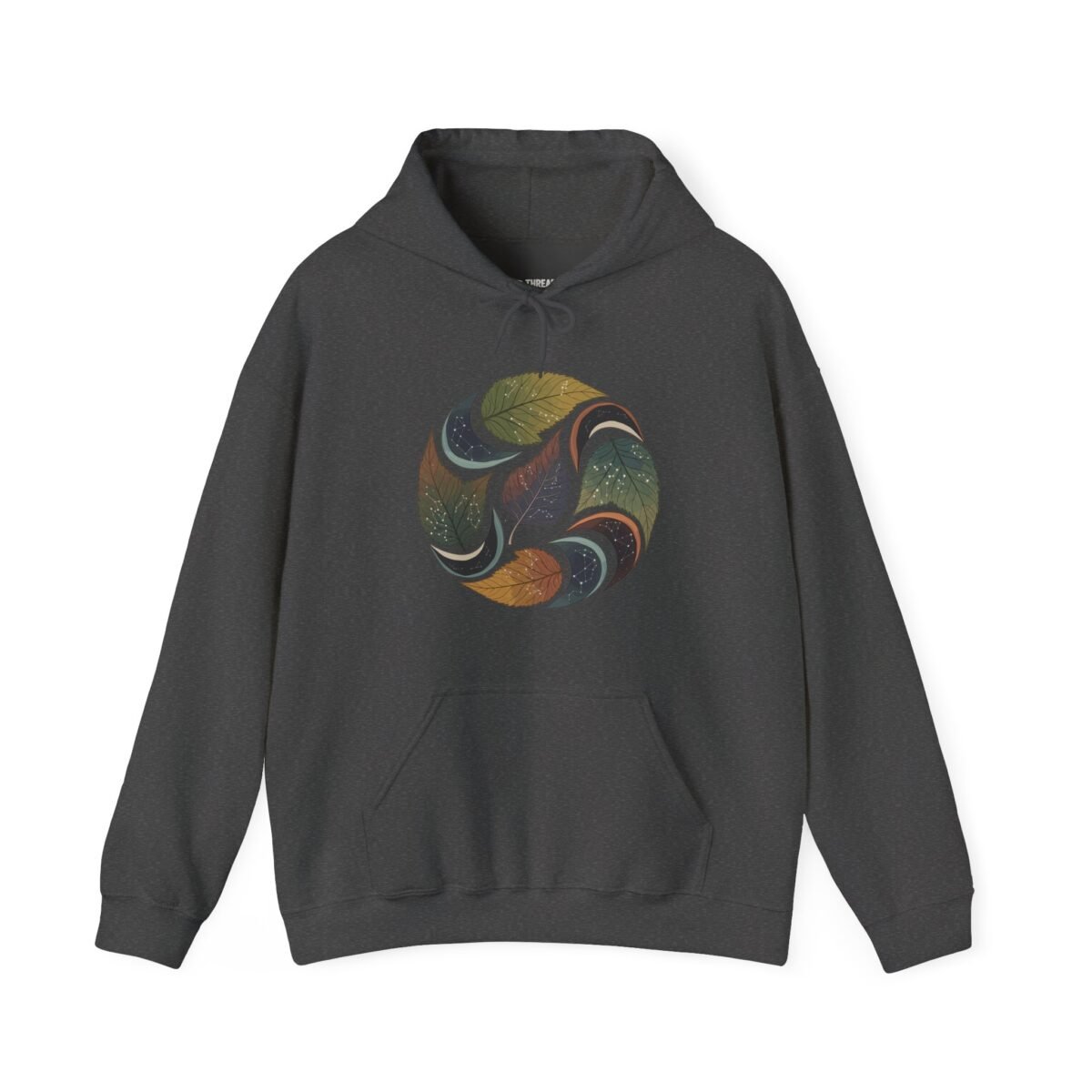 Cosmic Leaves Hoodie – Abstract Nature Pullover (Unisex)
