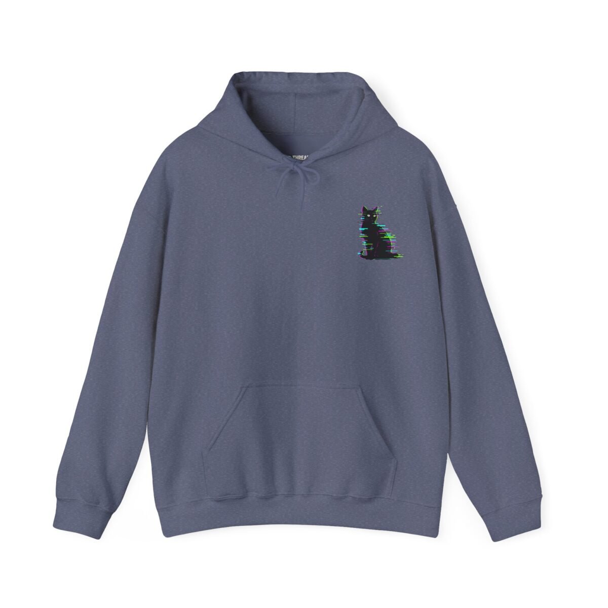 Glitch Cat Hoodie – Neon Cyberpunk Cat Graphic (Unisex)