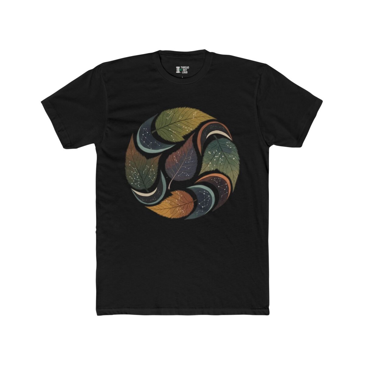 Cosmic Leaves T-Shirt – Abstract Nature Art Graphic Tee (Unisex)