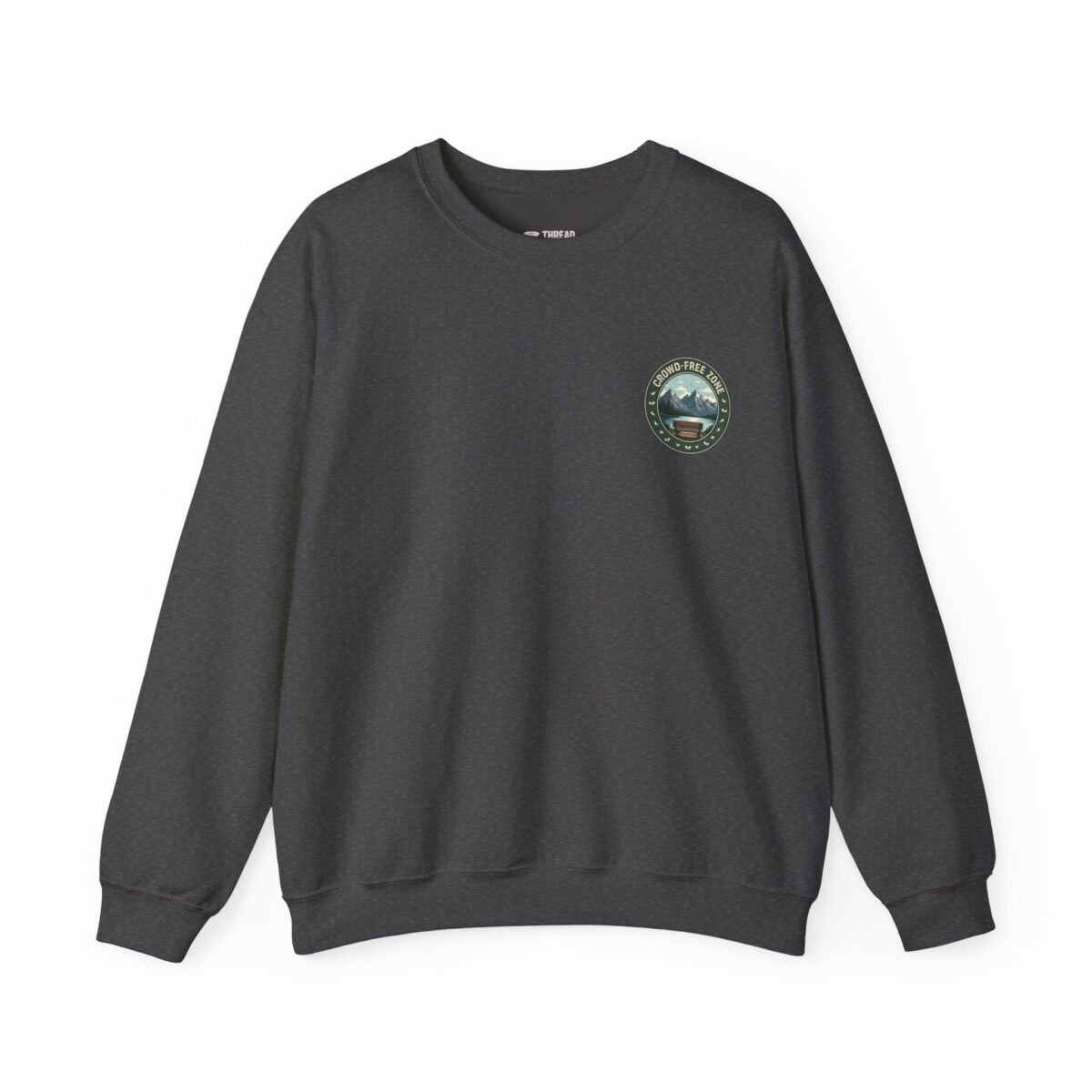 Crowd-Free Zone Sweatshirt – Introvert Mountain Retreat Design (Unisex)