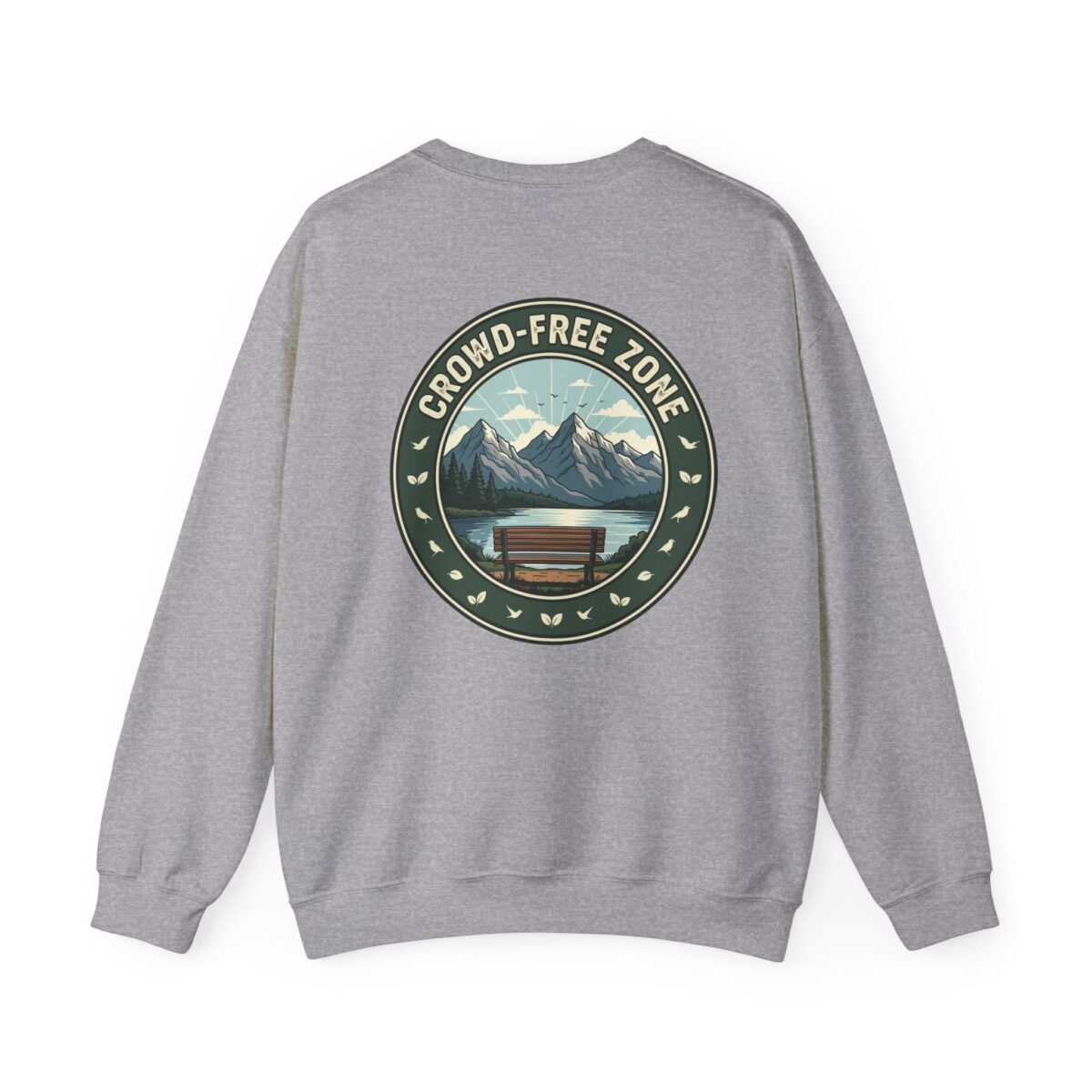 Crowd-Free Zone Sweatshirt – Introvert Mountain Retreat Design (Unisex)