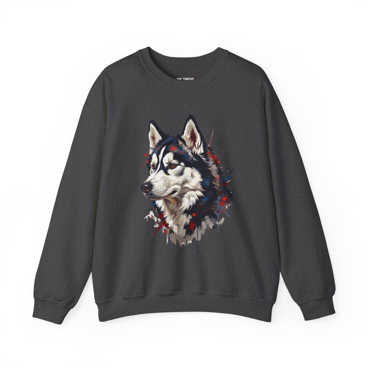 Siberian Husky Sweatshirt – Realistic Dog Art Crewneck (Unisex)