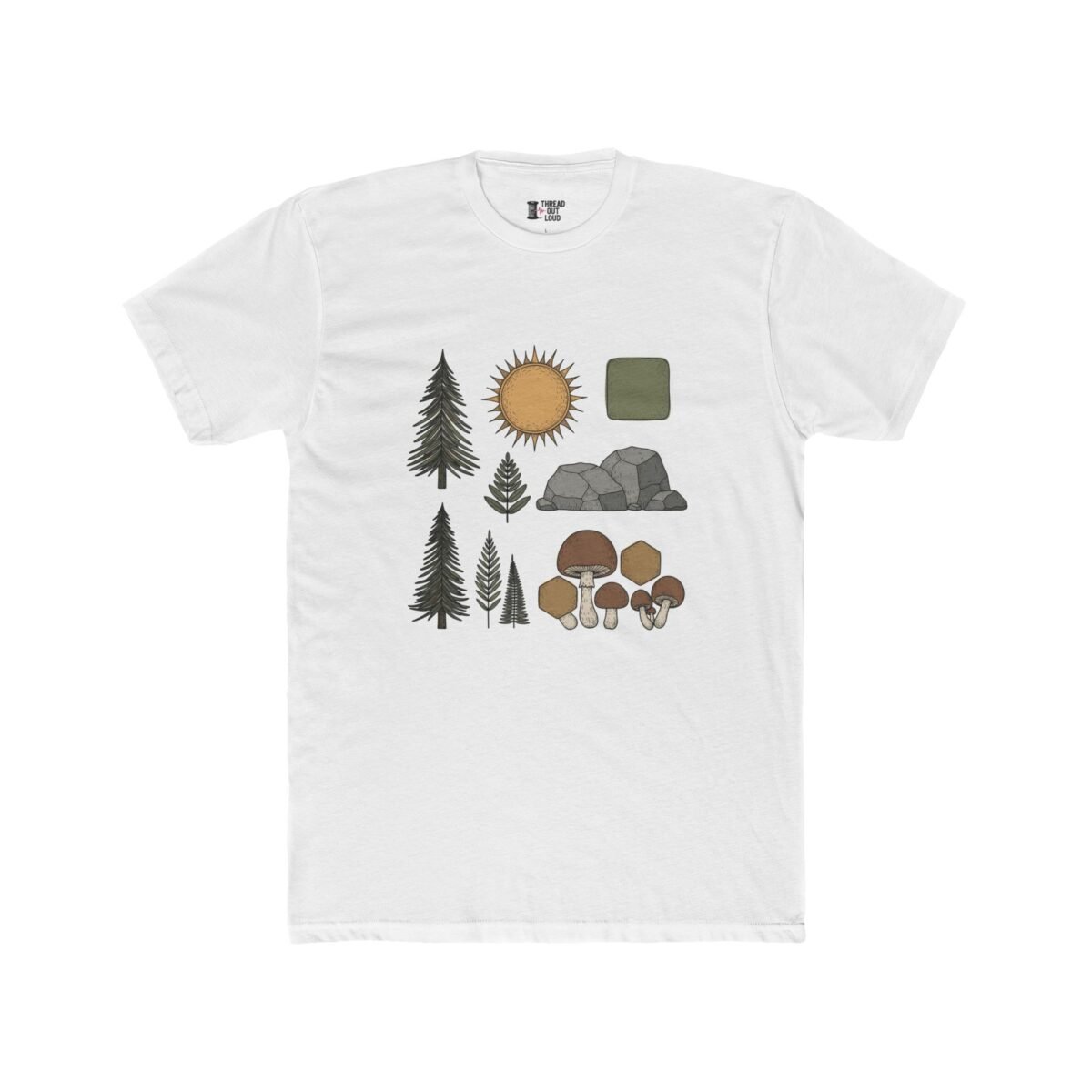 Forest & Mushroom T-Shirt – Abstract Nature Graphic Tee (Unisex)