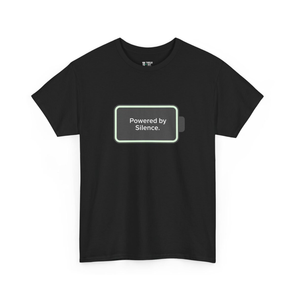 Powered by Silence T-Shirt – Minimalist Introvert Tee (Unisex)