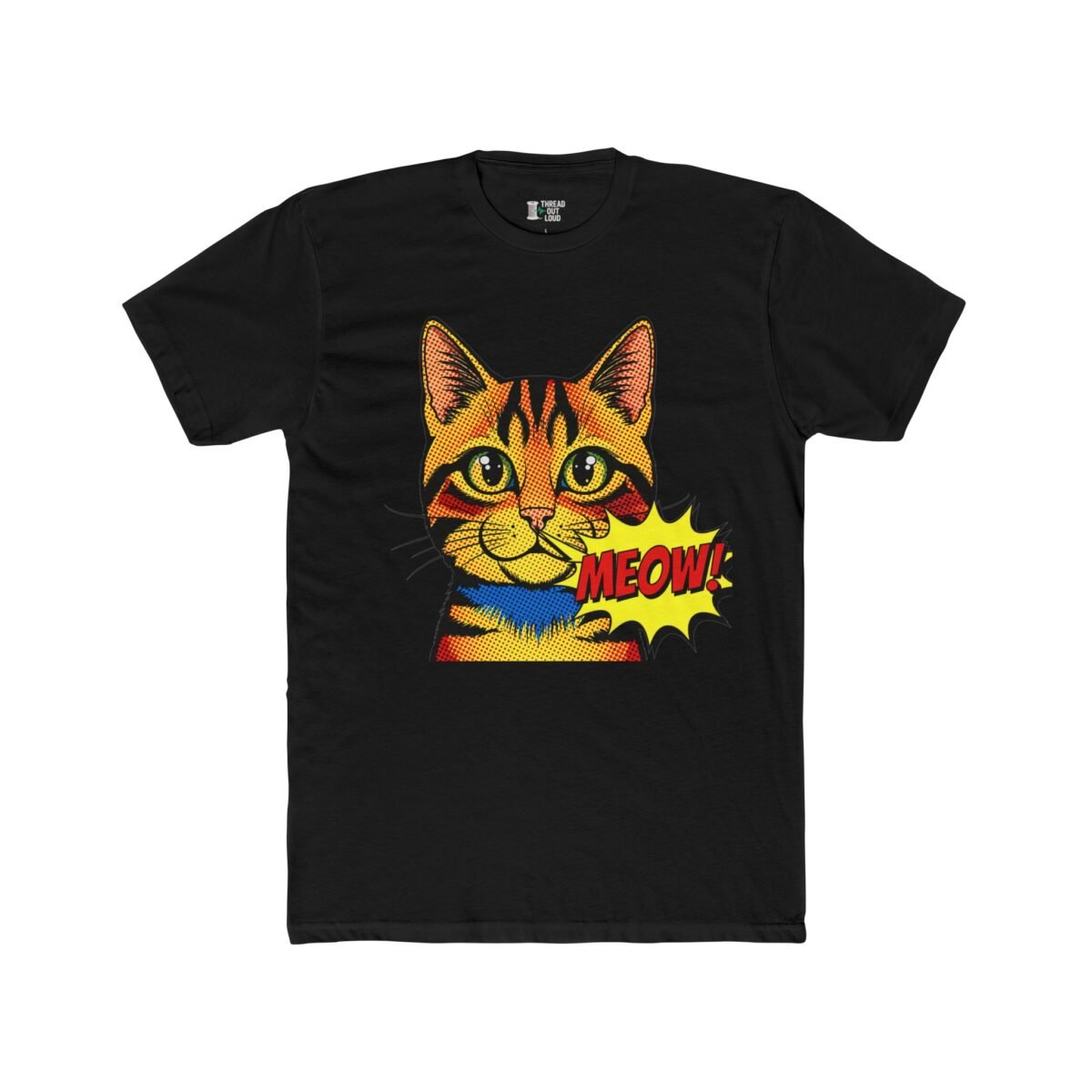 Comic Cat T-Shirt – Pop Art Meow Graphic Tee for Cat Lovers (Unisex)