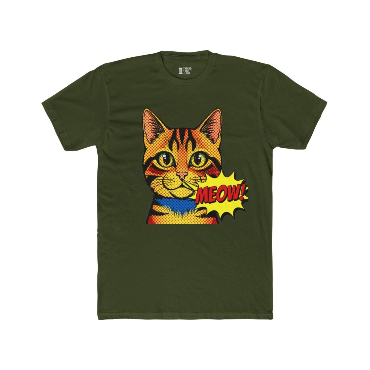 Comic Cat T-Shirt – Pop Art Meow Graphic Tee for Cat Lovers (Unisex)
