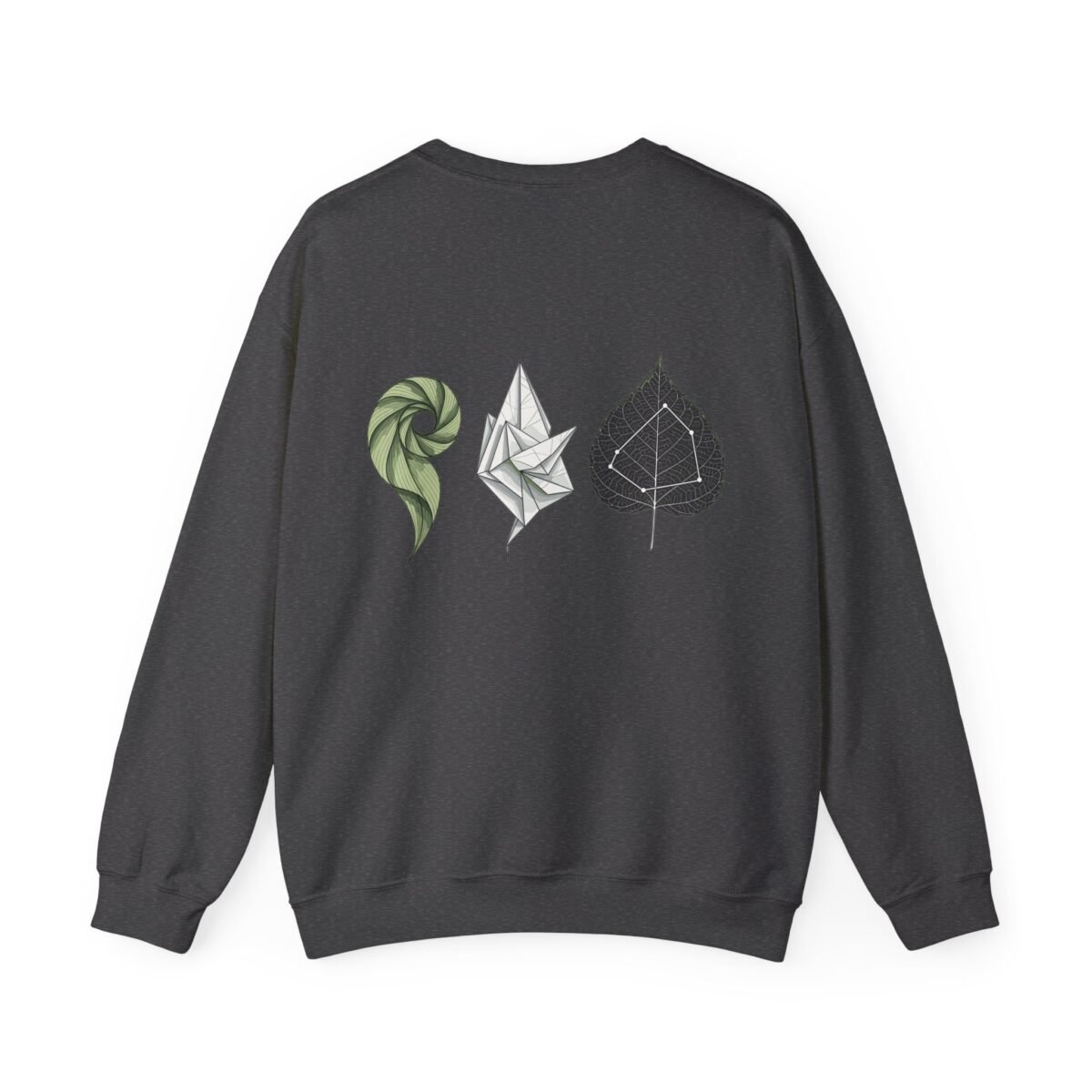 Abstract Leaf Evolution Sweatshirt – Front & Back Nature-Inspired Print (Unisex)