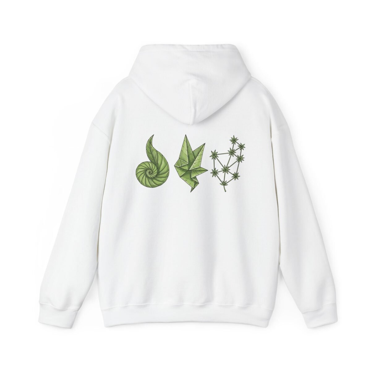 Geometric Leaf Constellation Hoodie – Front & Back Print (Unisex)