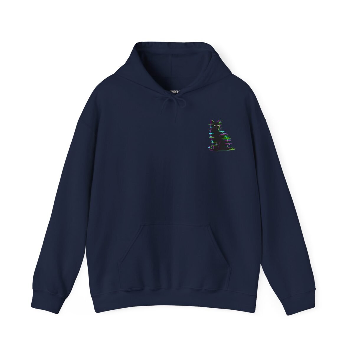 Glitch Cat Hoodie – Neon Cyberpunk Cat Graphic (Unisex)